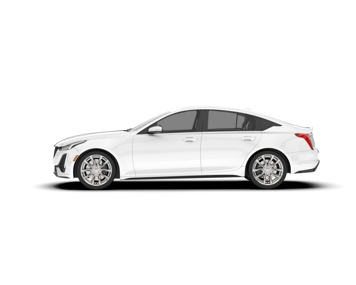 White city car isolated on transparent background. 3d rendering - illustration png