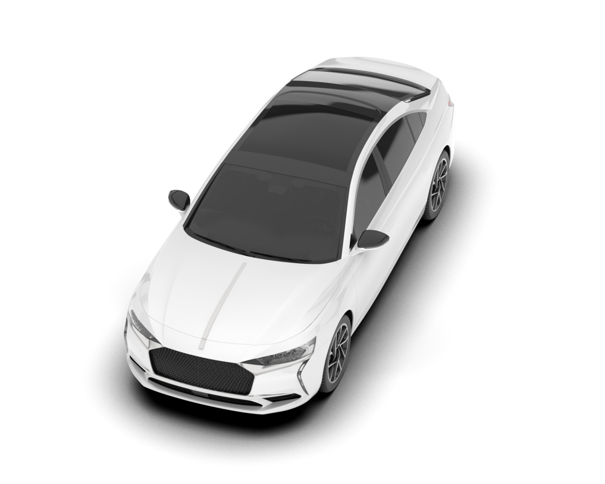 blanco ciudad coche aislado en transparente antecedentes. 3d representación - ilustración png