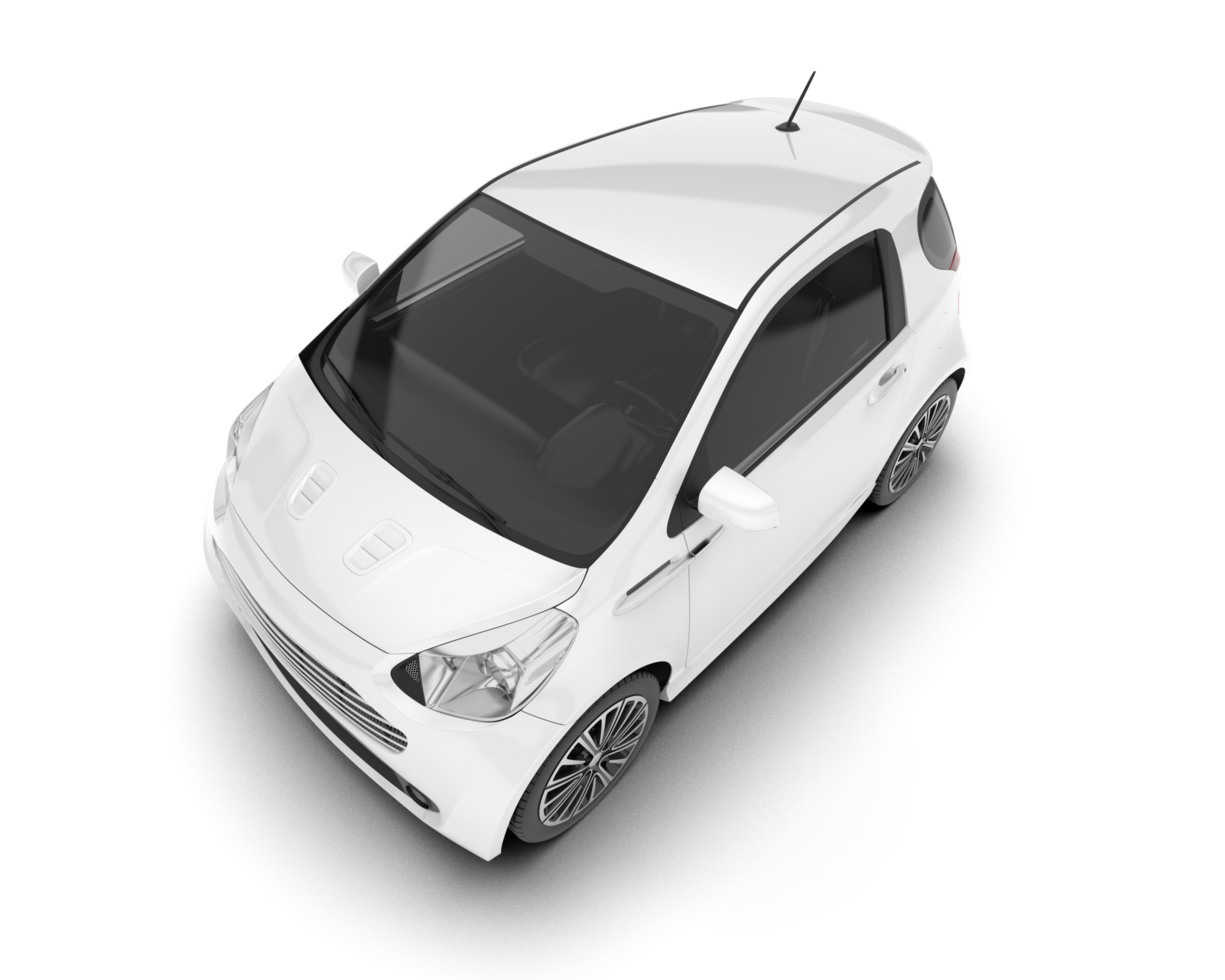 White city car isolated on transparent background. 3d rendering - illustration png