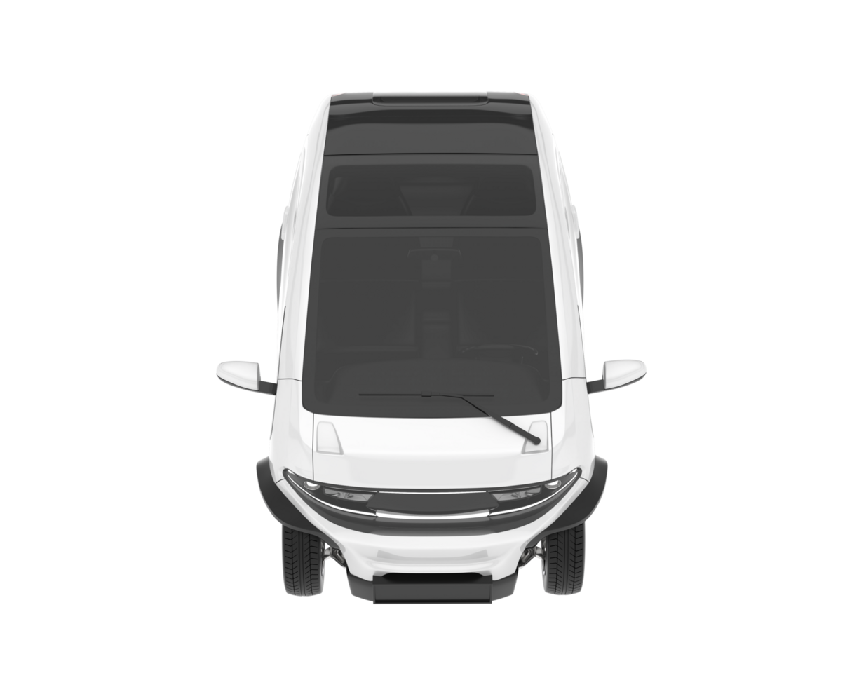White city car isolated on transparent background. 3d rendering - illustration png