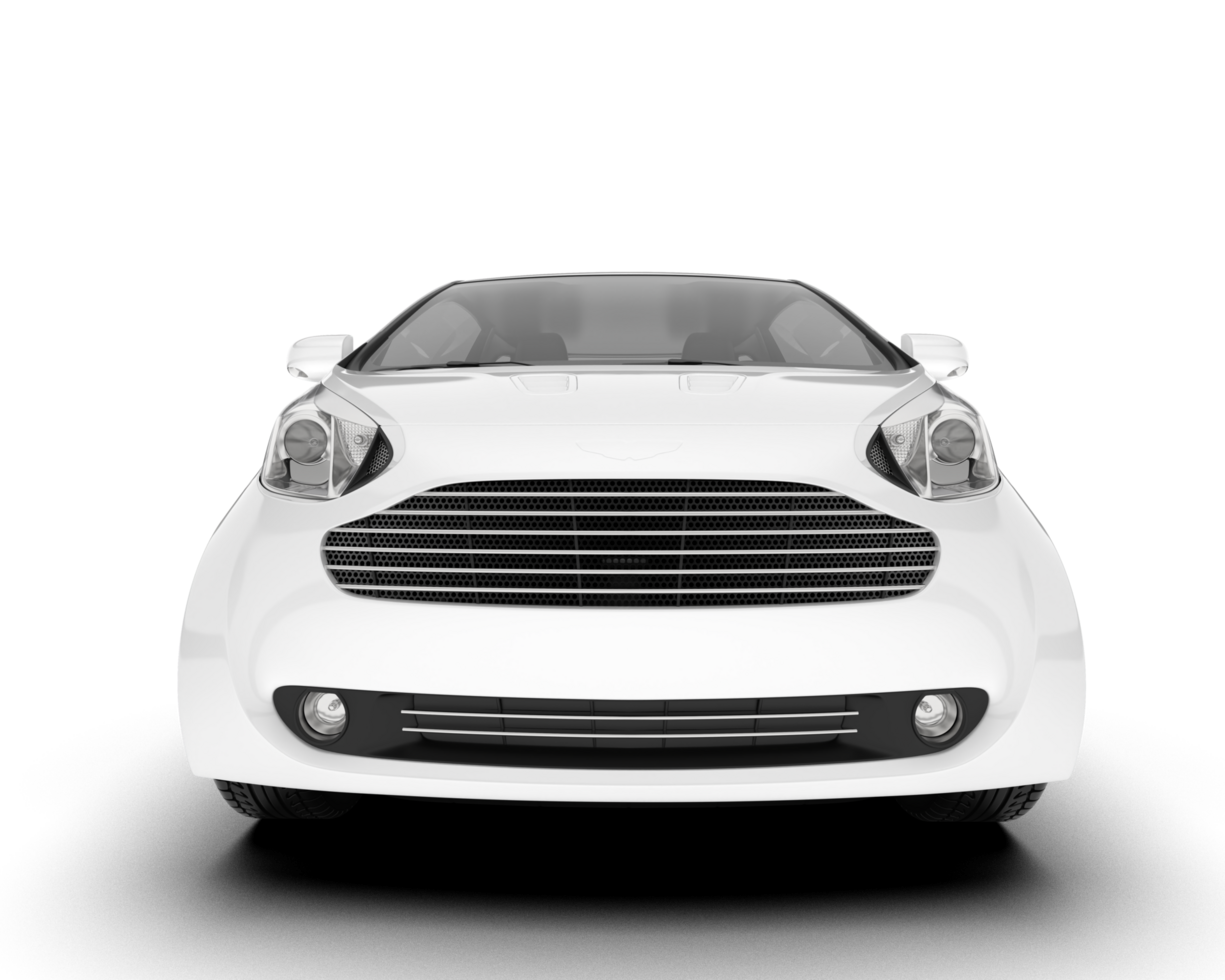 White city car isolated on transparent background. 3d rendering - illustration png