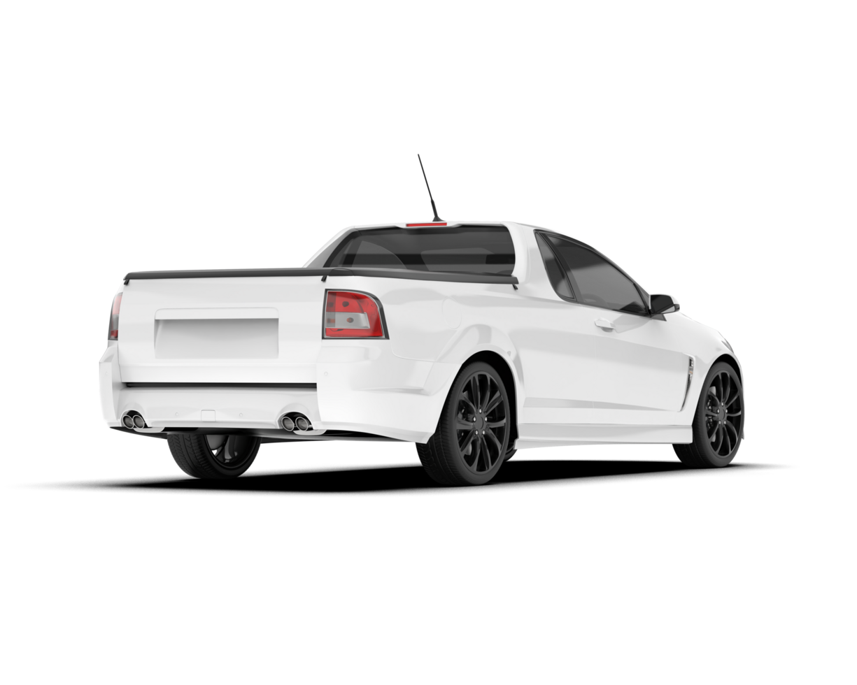White city car isolated on transparent background. 3d rendering - illustration png