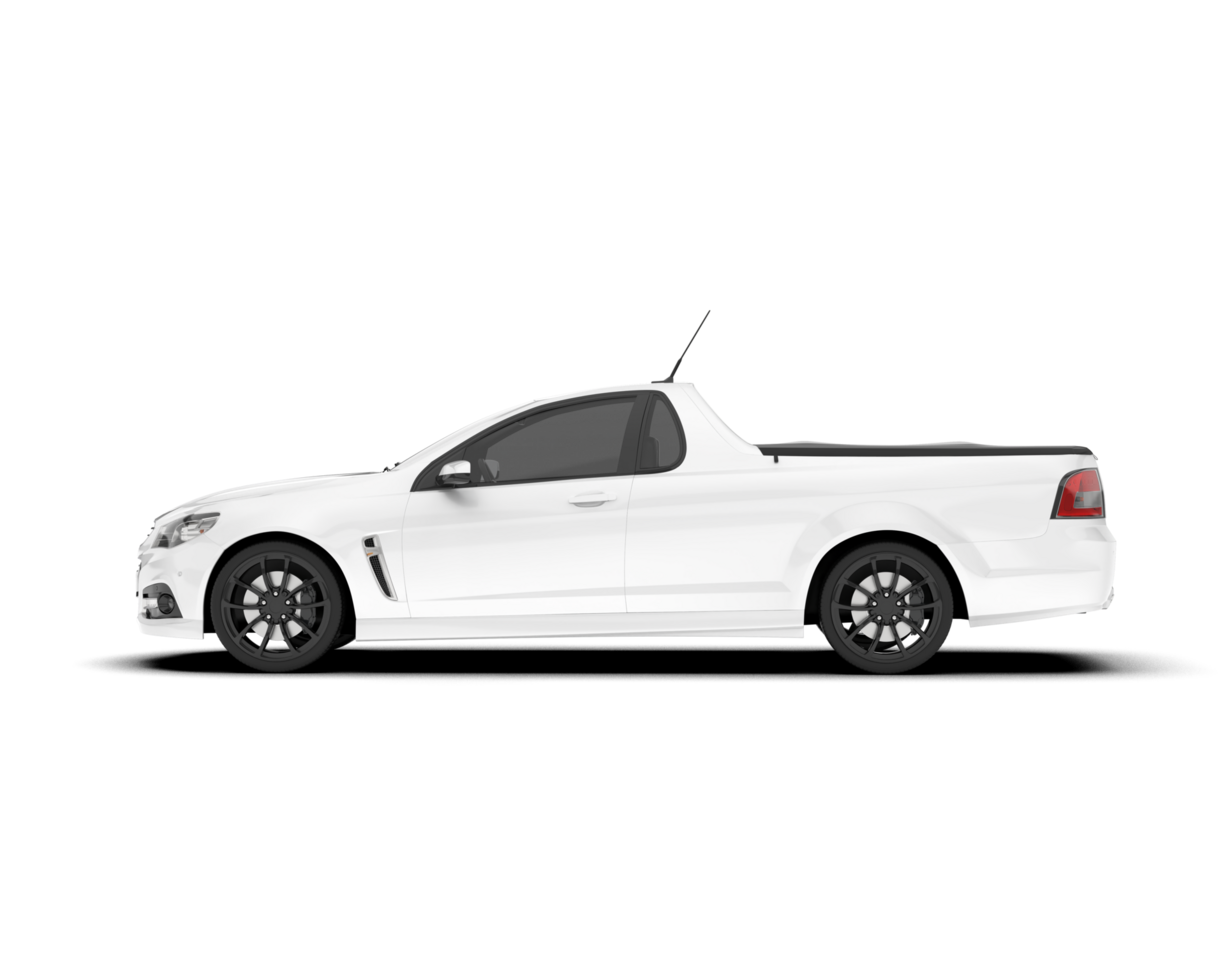 White city car isolated on transparent background. 3d rendering - illustration png