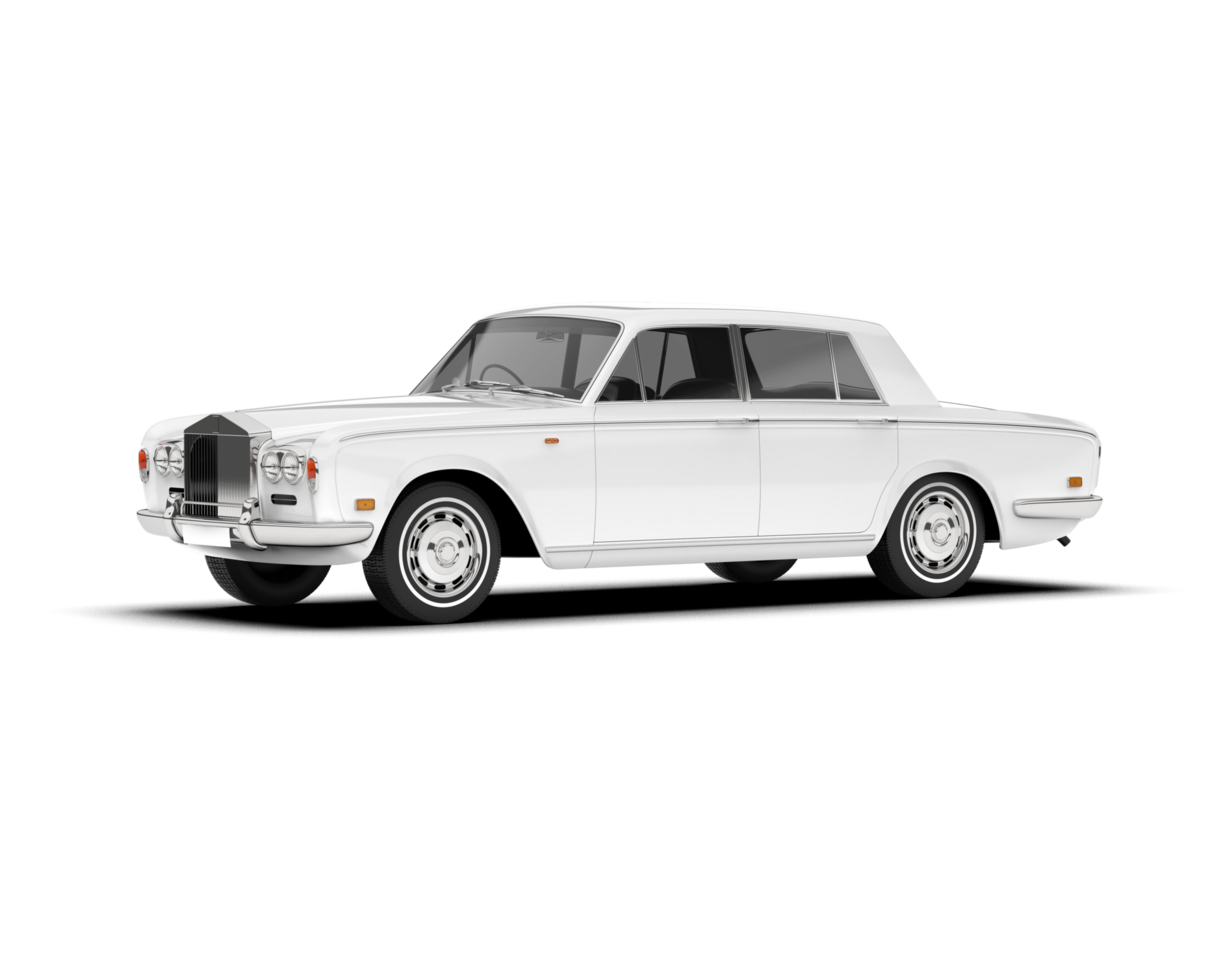 White luxury car isolated on transparent background. 3d rendering - illustration png