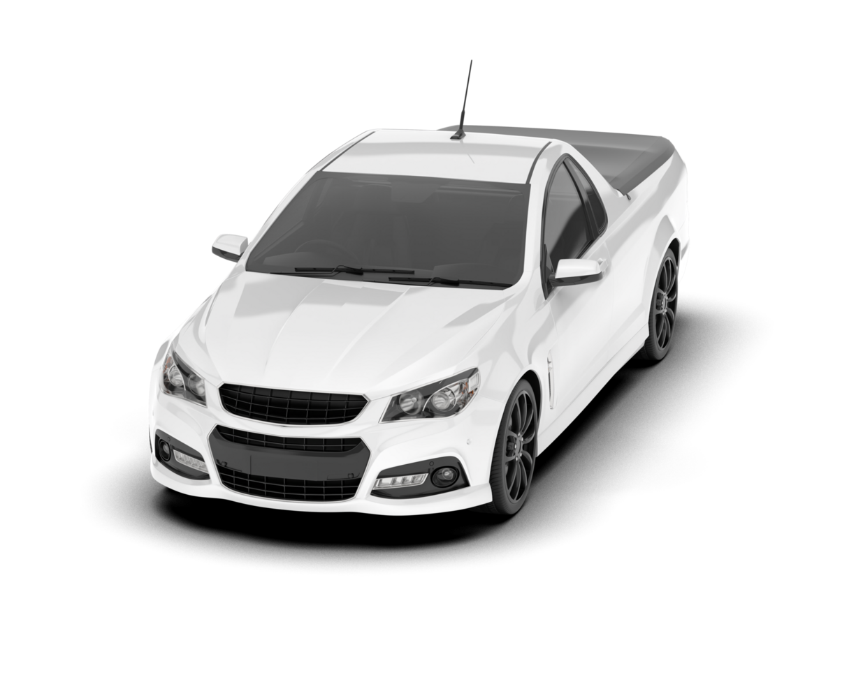 White city car isolated on transparent background. 3d rendering - illustration png