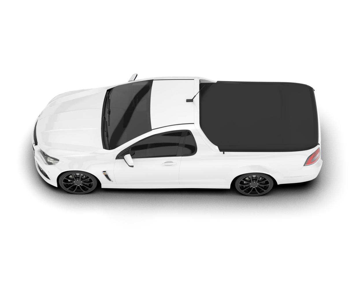 White city car isolated on transparent background. 3d rendering - illustration png
