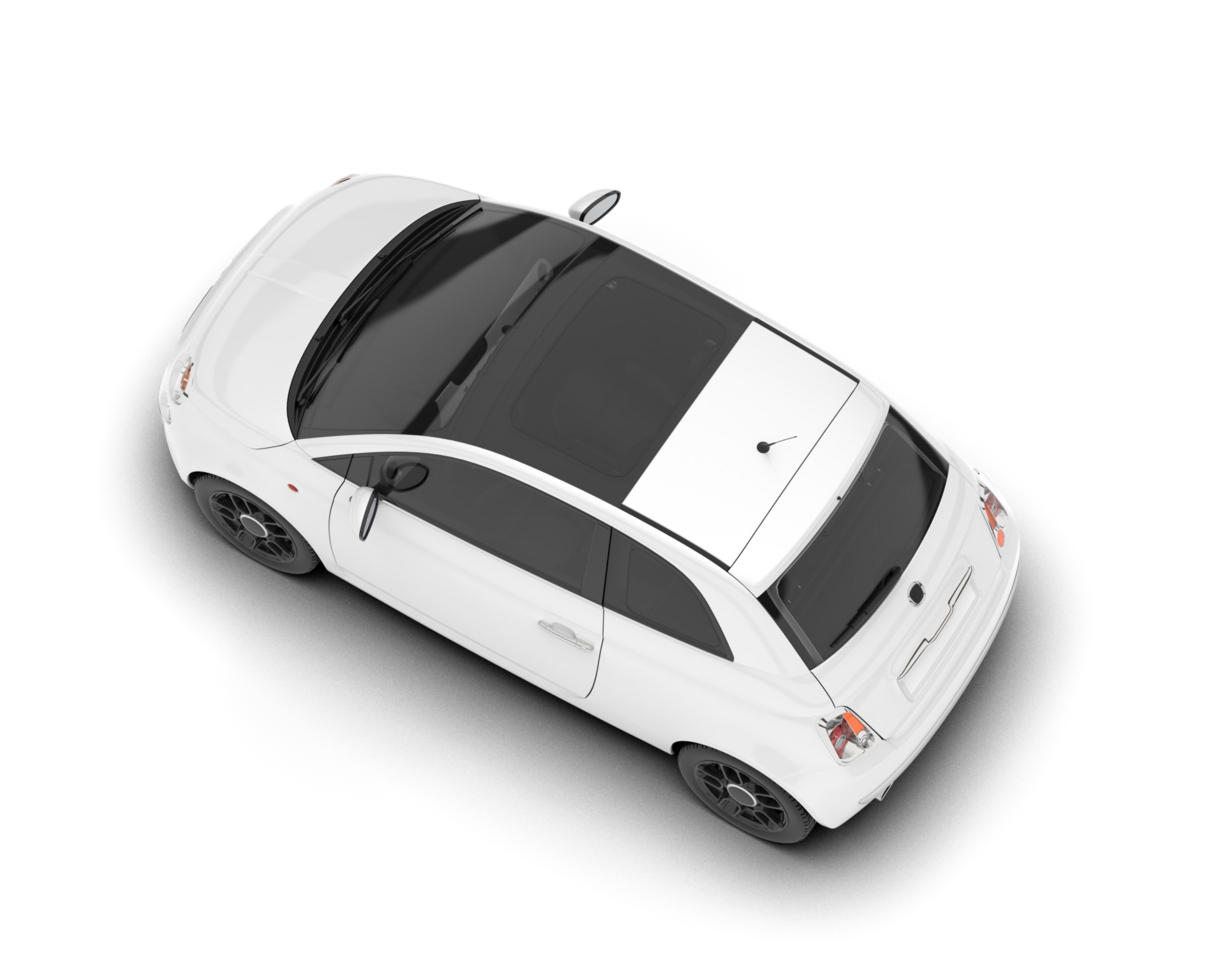 White modern car isolated on transparent background. 3d rendering - illustration png