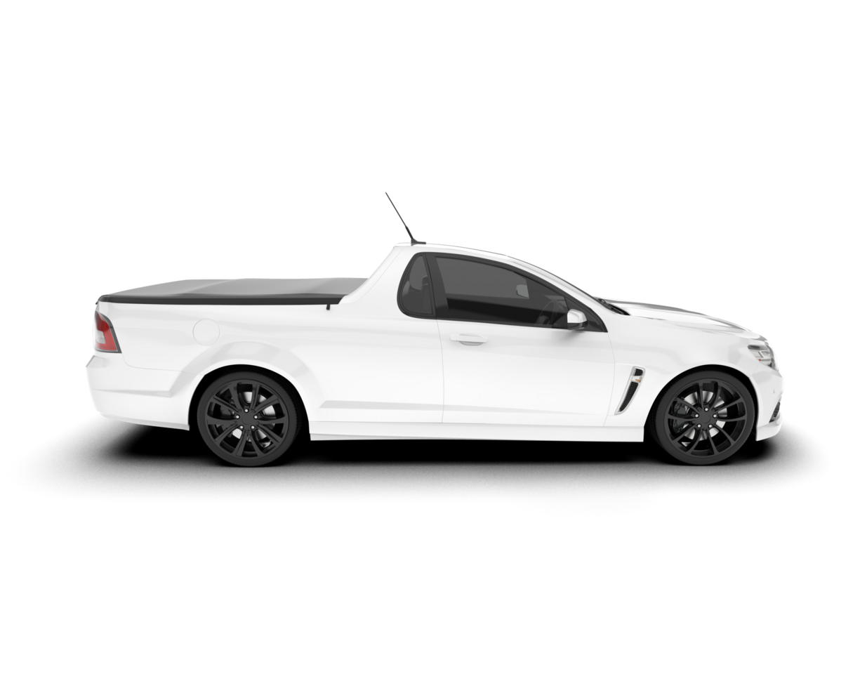 White city car isolated on transparent background. 3d rendering - illustration png