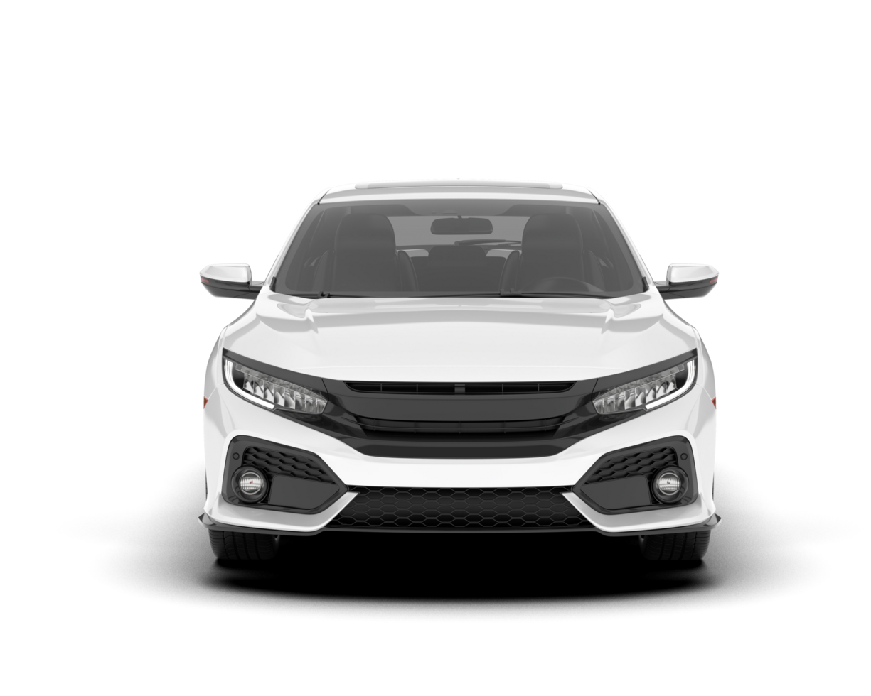 White modern car isolated on transparent background. 3d rendering - illustration png