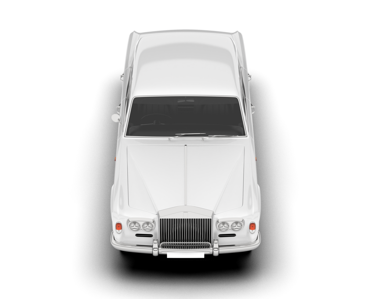White luxury car isolated on transparent background. 3d rendering - illustration png