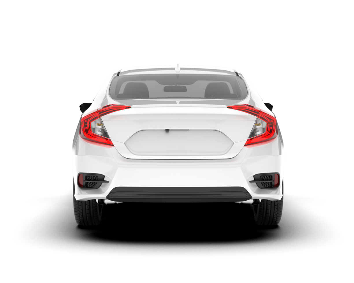 White modern car isolated on transparent background. 3d rendering - illustration png