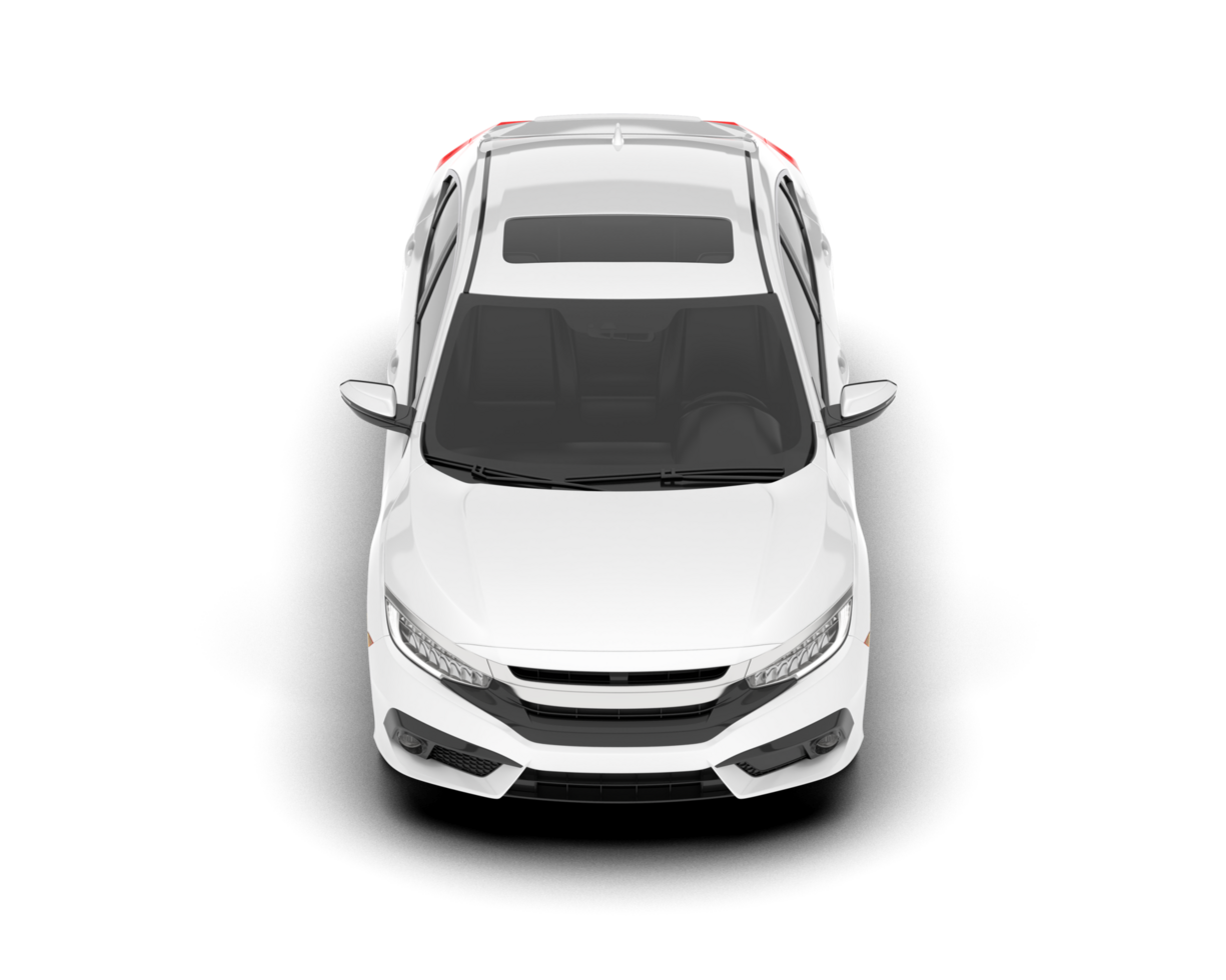 White modern car isolated on transparent background. 3d rendering - illustration png