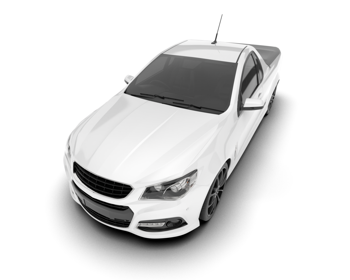 White city car isolated on transparent background. 3d rendering - illustration png