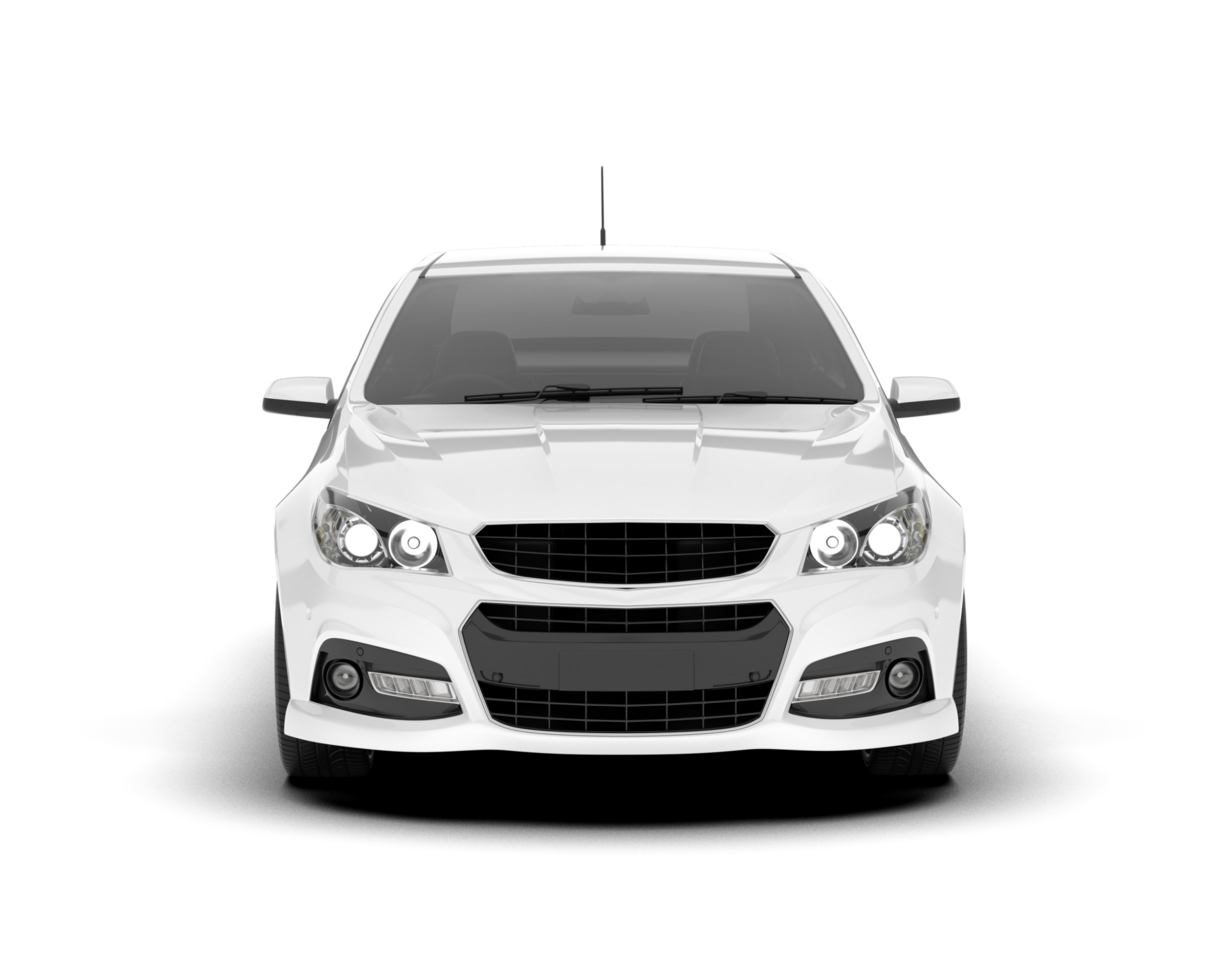 White modern car isolated on transparent background. 3d rendering - illustration png