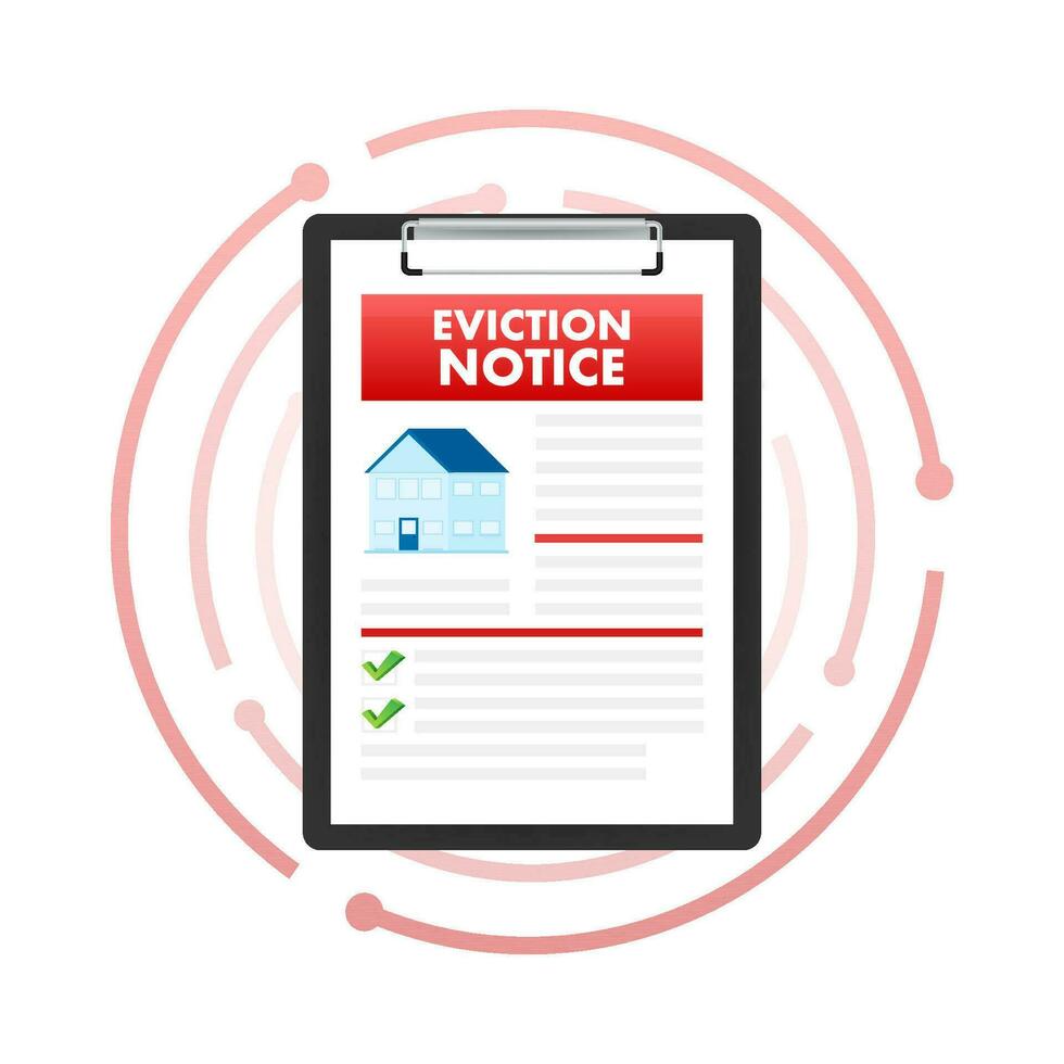 Eviction Notice Form. Notice to vacate form eviction credit. Vector stock illustration