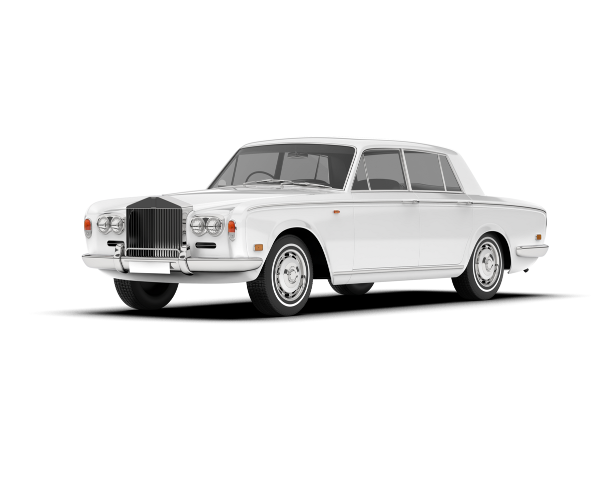 White luxury car isolated on transparent background. 3d rendering - illustration png