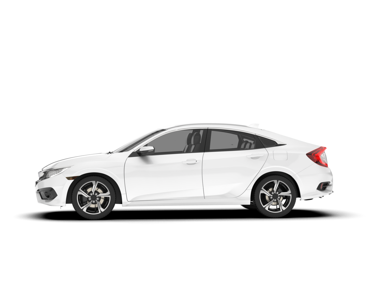 White modern car isolated on transparent background. 3d rendering - illustration png