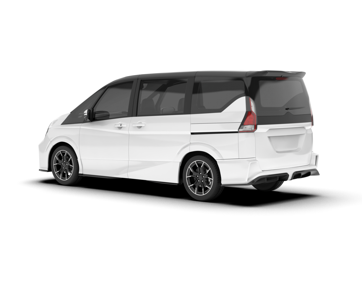 White modern car isolated on transparent background. 3d rendering - illustration png