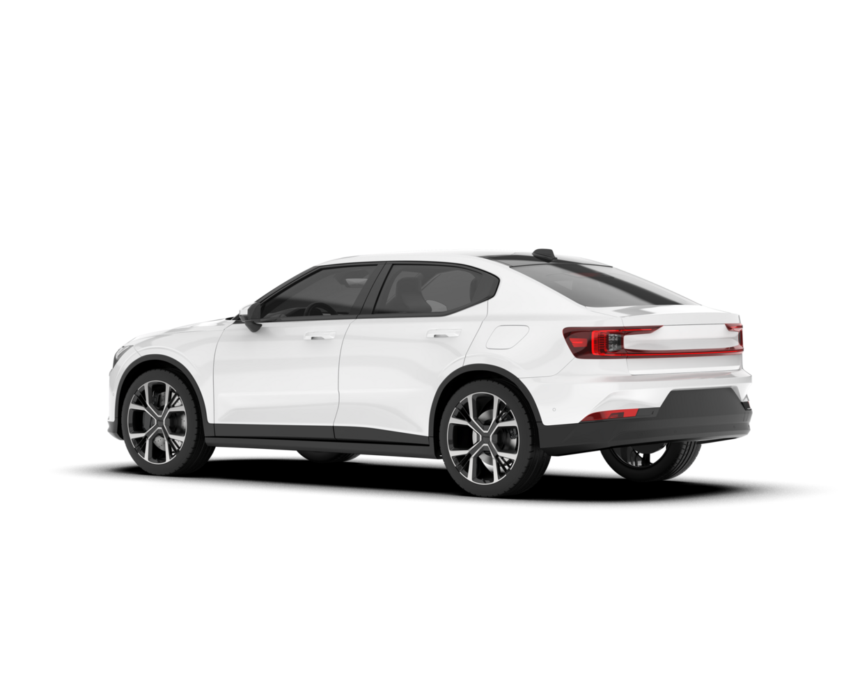 White modern car isolated on transparent background. 3d rendering - illustration png