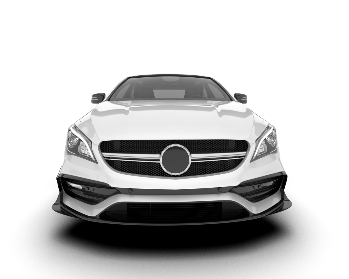 White modern car isolated on transparent background. 3d rendering - illustration png