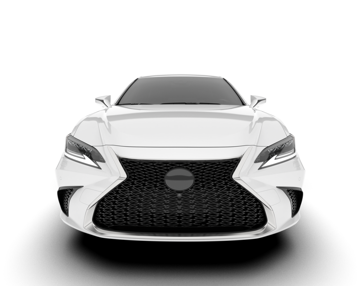 White city car isolated on transparent background. 3d rendering - illustration png