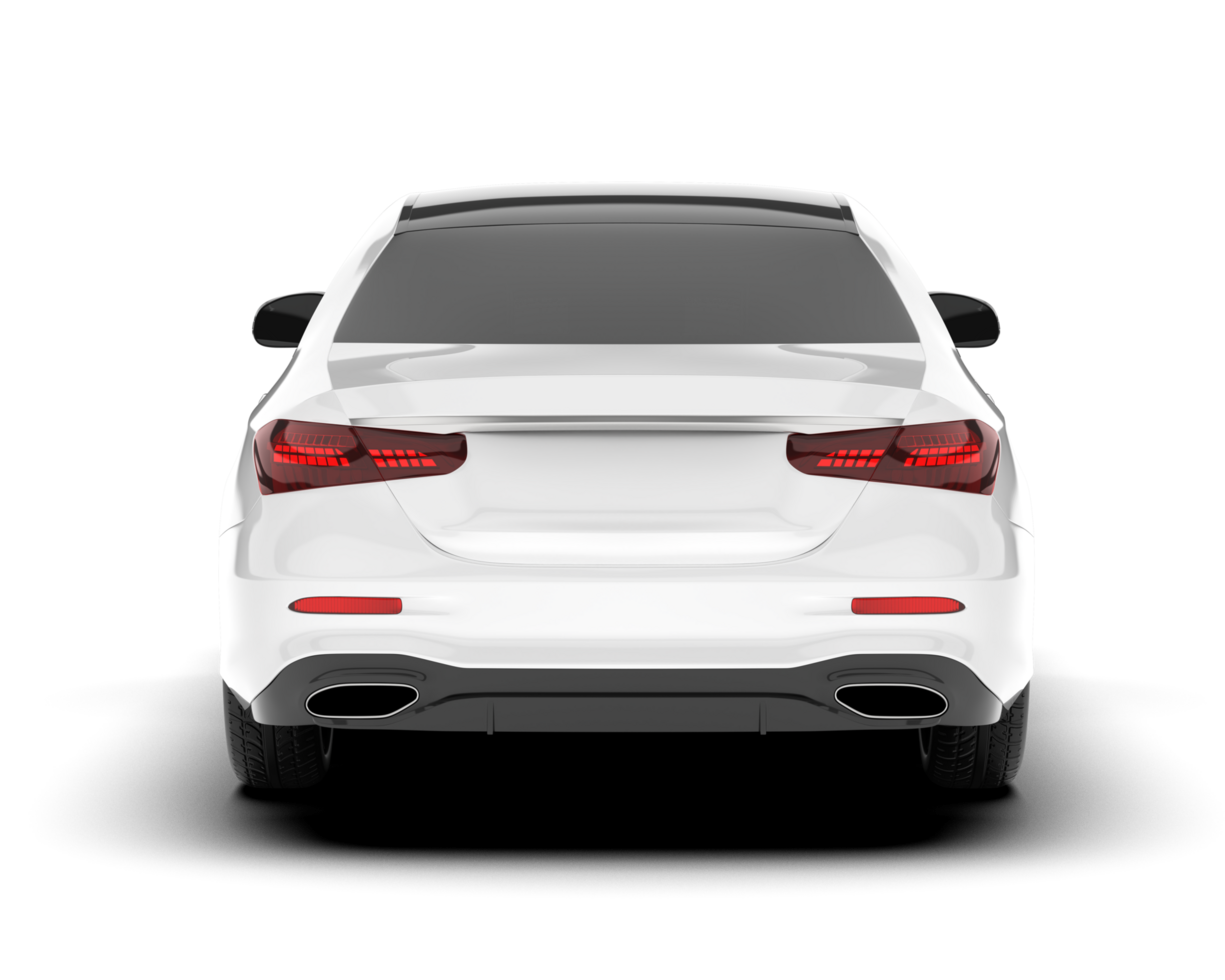 White city car isolated on transparent background. 3d rendering - illustration png