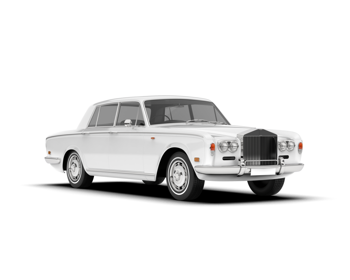 White luxury car isolated on transparent background. 3d rendering - illustration png