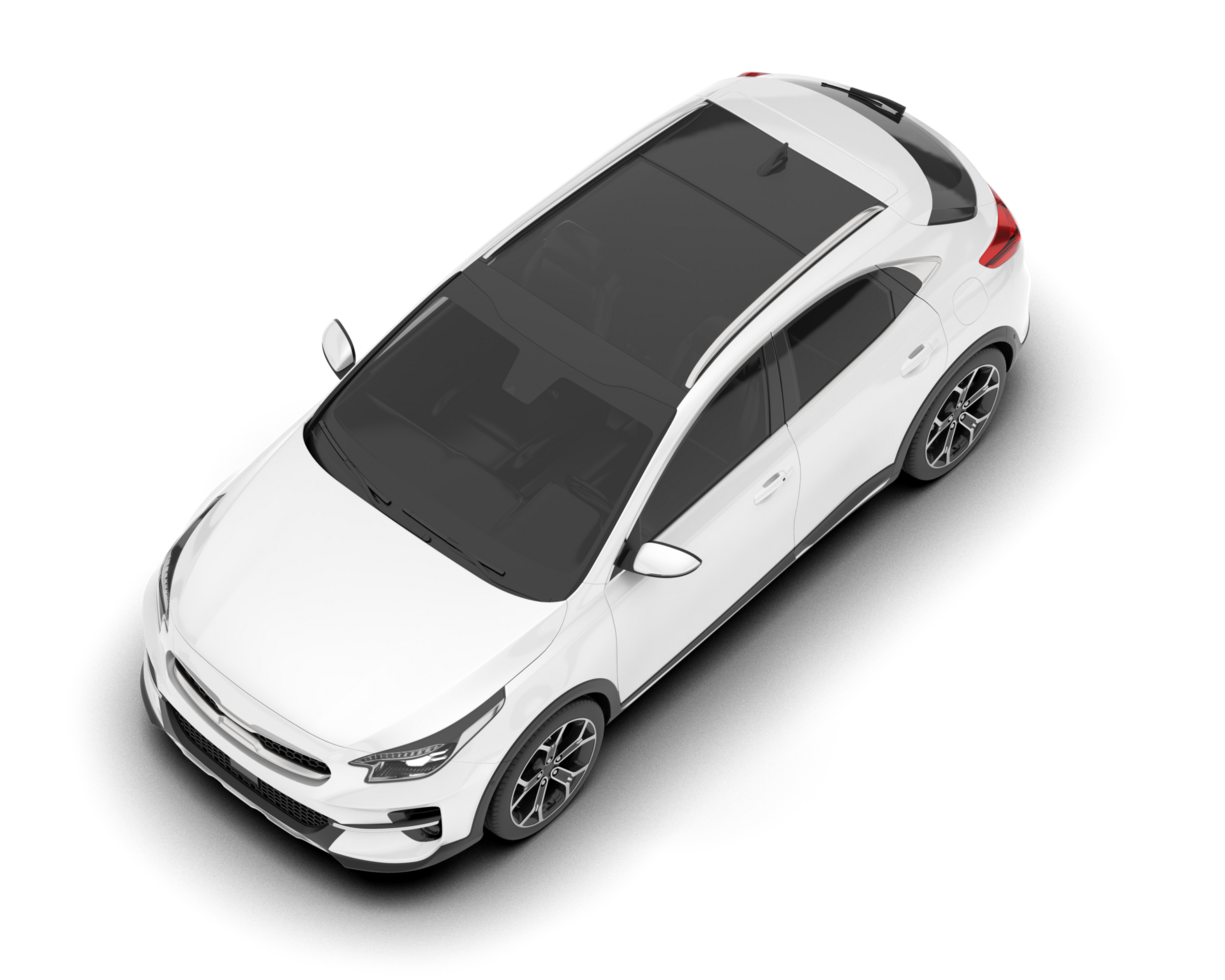 blanco ciudad coche aislado en transparente antecedentes. 3d representación - ilustración png