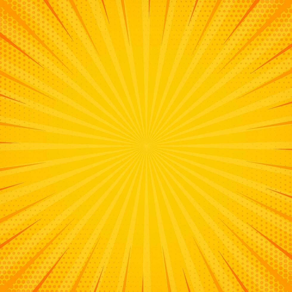 Yellow side hatch with halftone effect. Vintage pop art retro background. vector stock illustration.