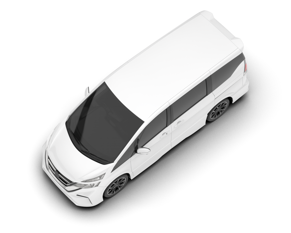 White modern car isolated on transparent background. 3d rendering - illustration png