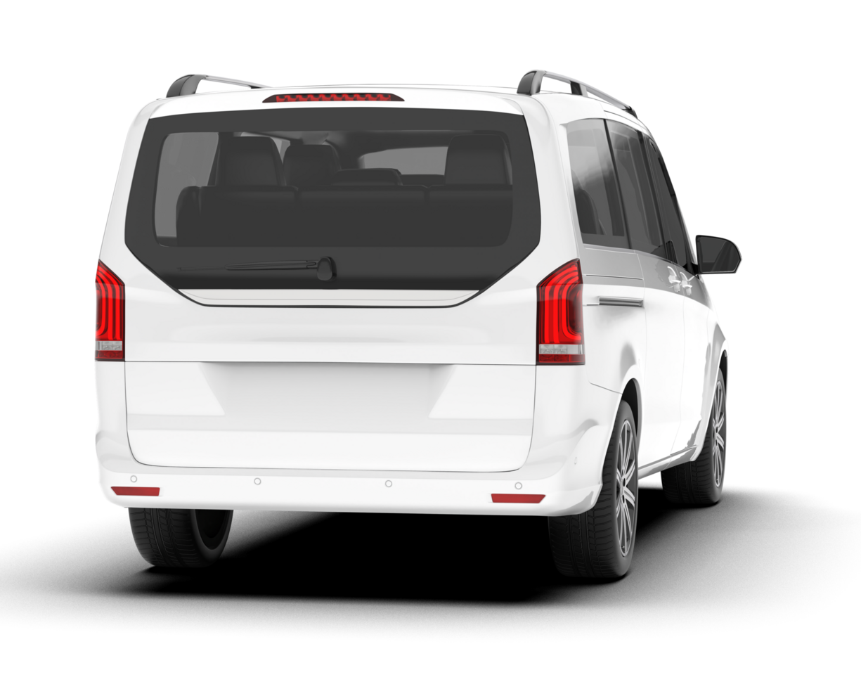 White city car isolated on transparent background. 3d rendering - illustration png