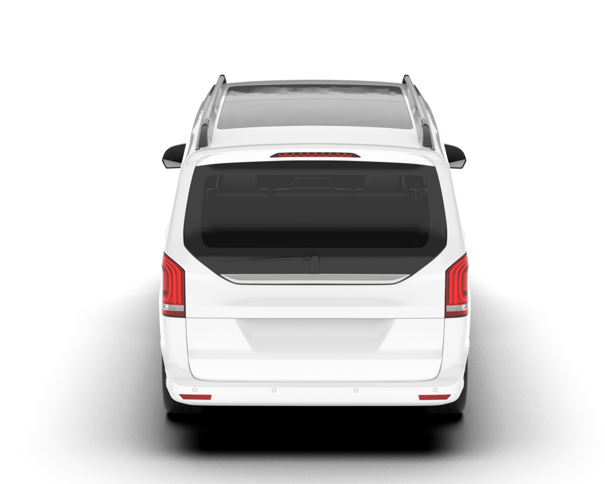 White city car isolated on transparent background. 3d rendering - illustration png