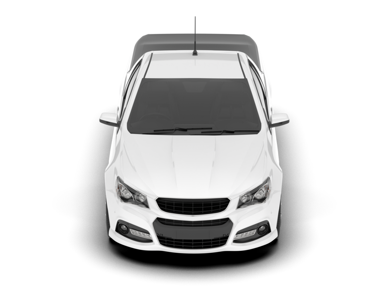 White city car isolated on transparent background. 3d rendering - illustration png