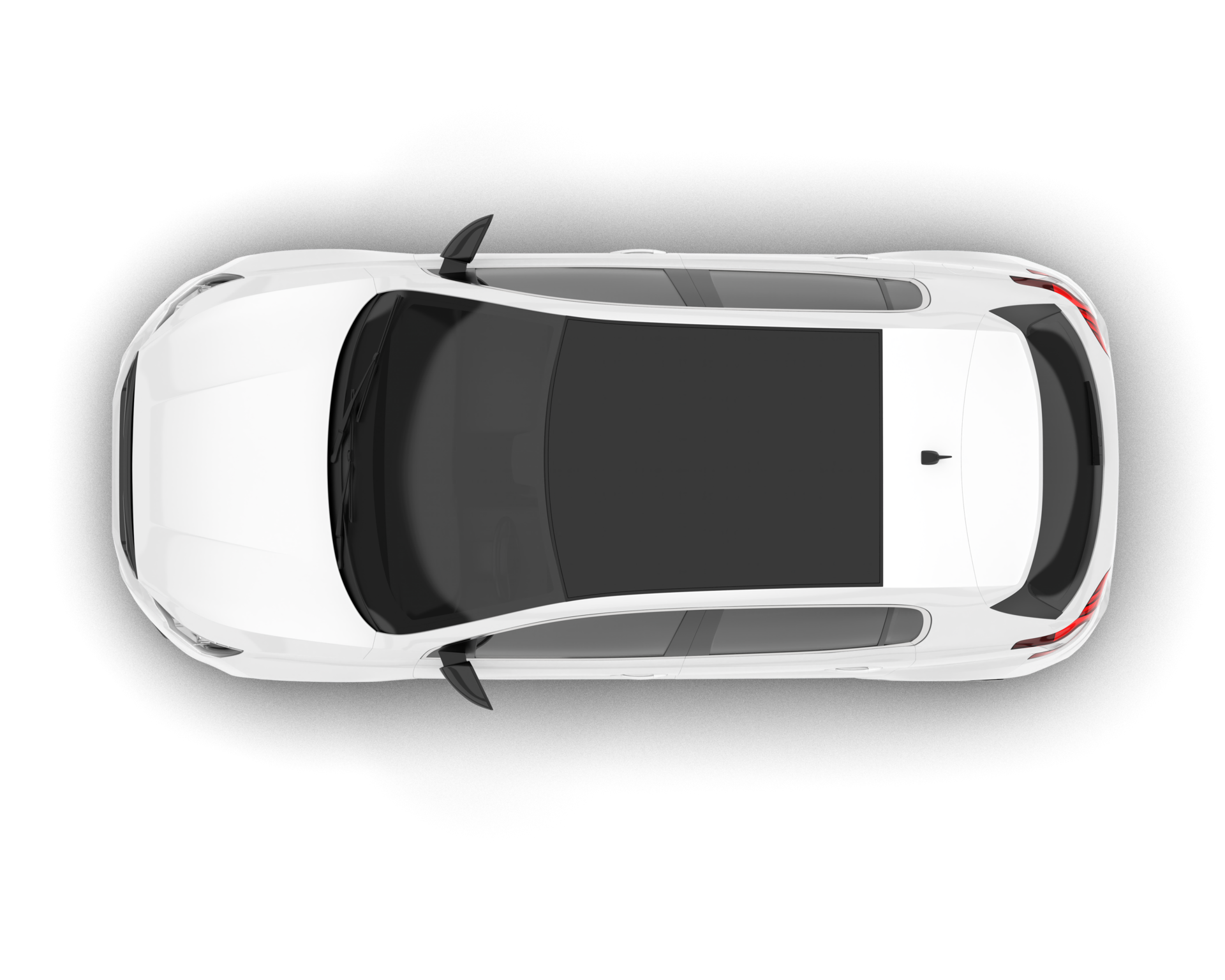 White city car isolated on transparent background. 3d rendering ...