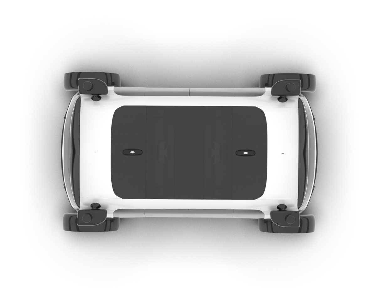 White city car isolated on transparent background. 3d rendering - illustration png