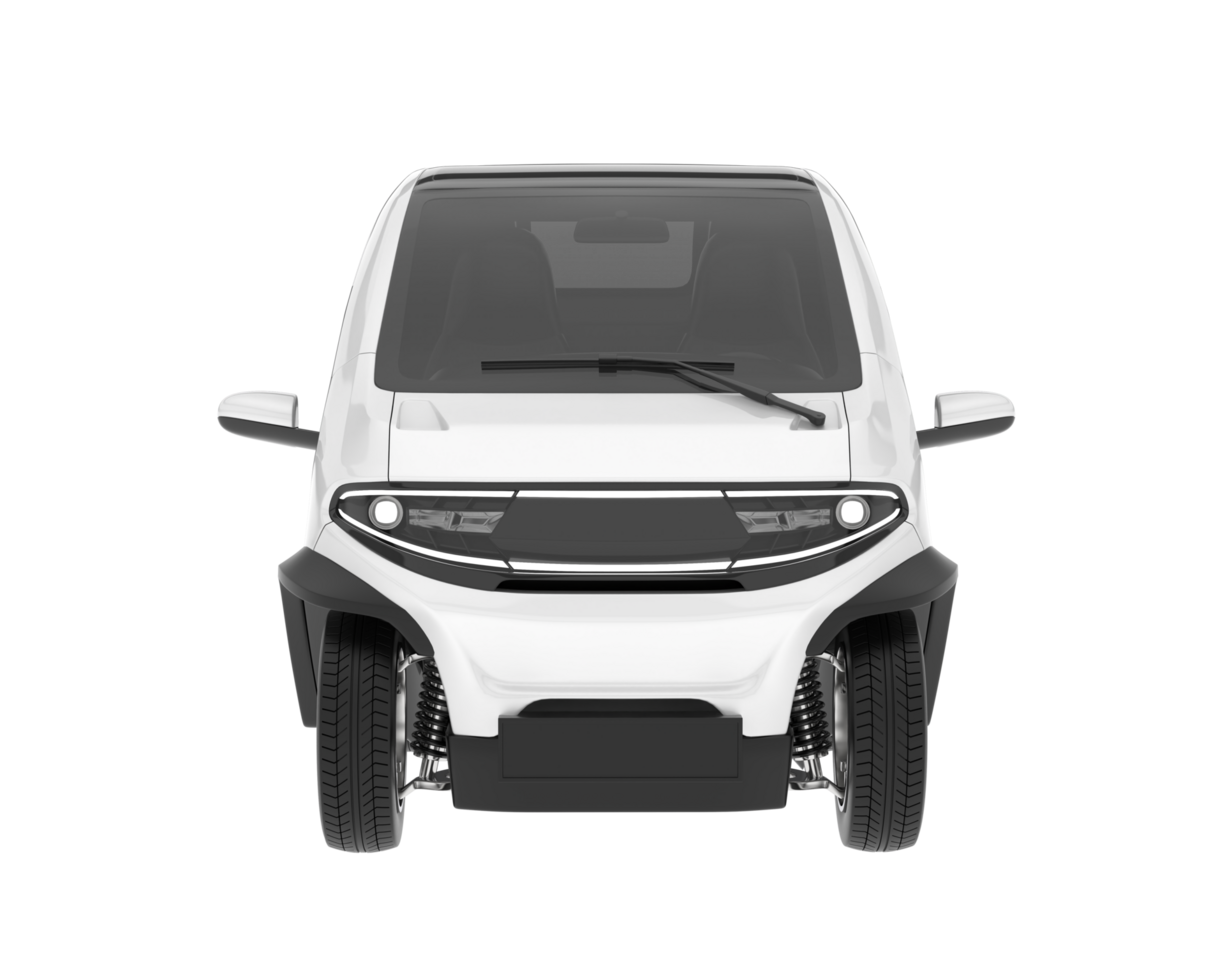 White city car isolated on transparent background. 3d rendering - illustration png