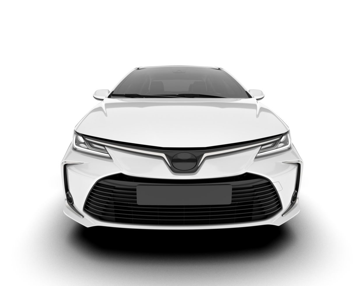 White modern car isolated on transparent background. 3d rendering - illustration png