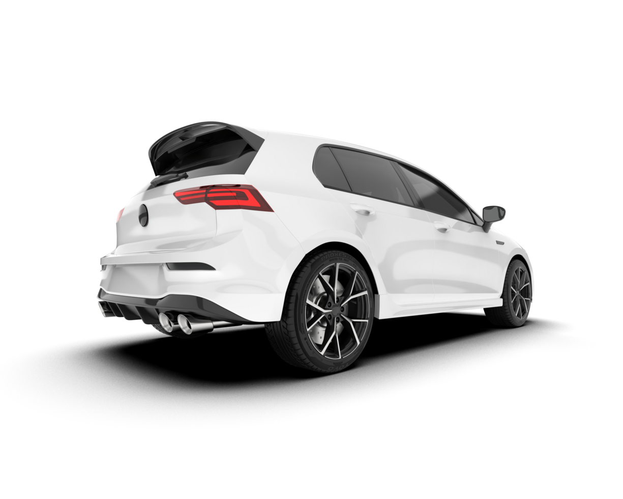 White city car isolated on transparent background. 3d rendering - illustration png