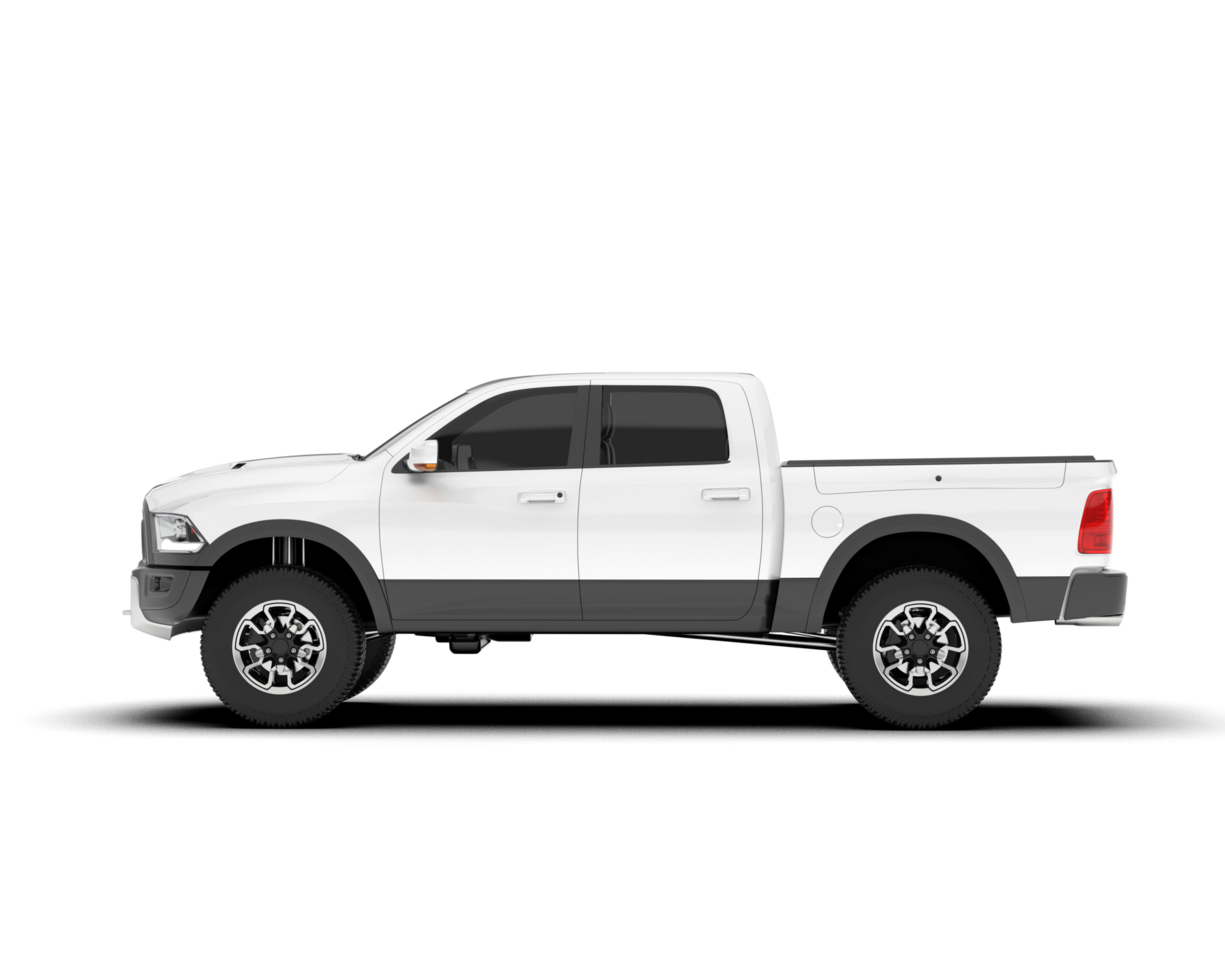 White pickup truck isolated on transparent background. 3d rendering - illustration png