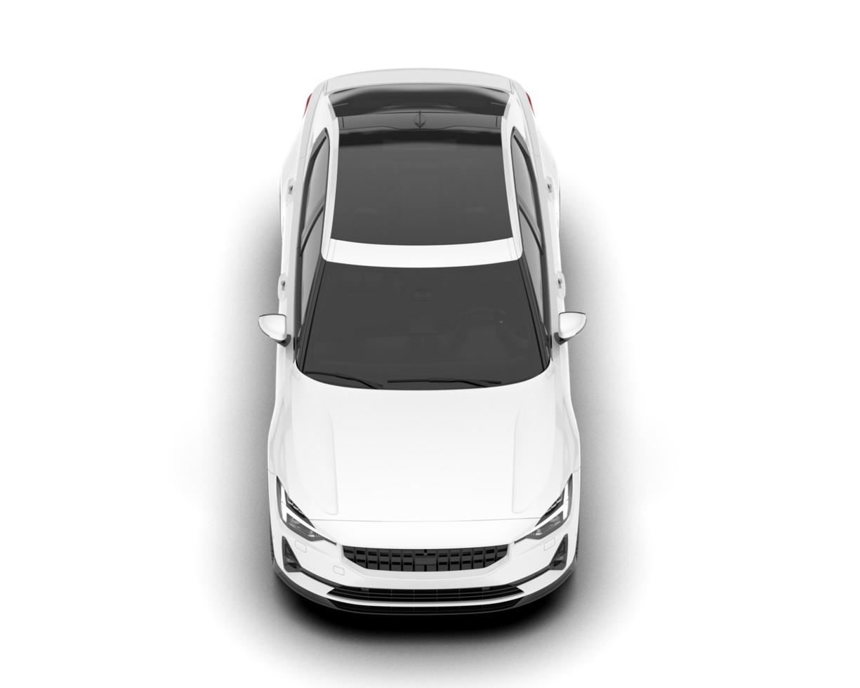 White modern car isolated on transparent background. 3d rendering - illustration png