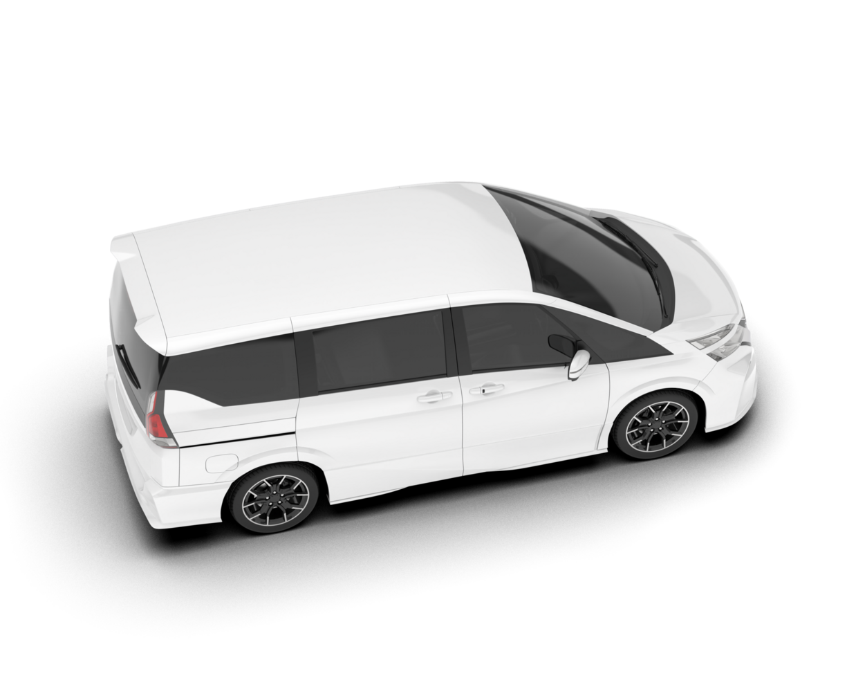 White modern car isolated on transparent background. 3d rendering - illustration png