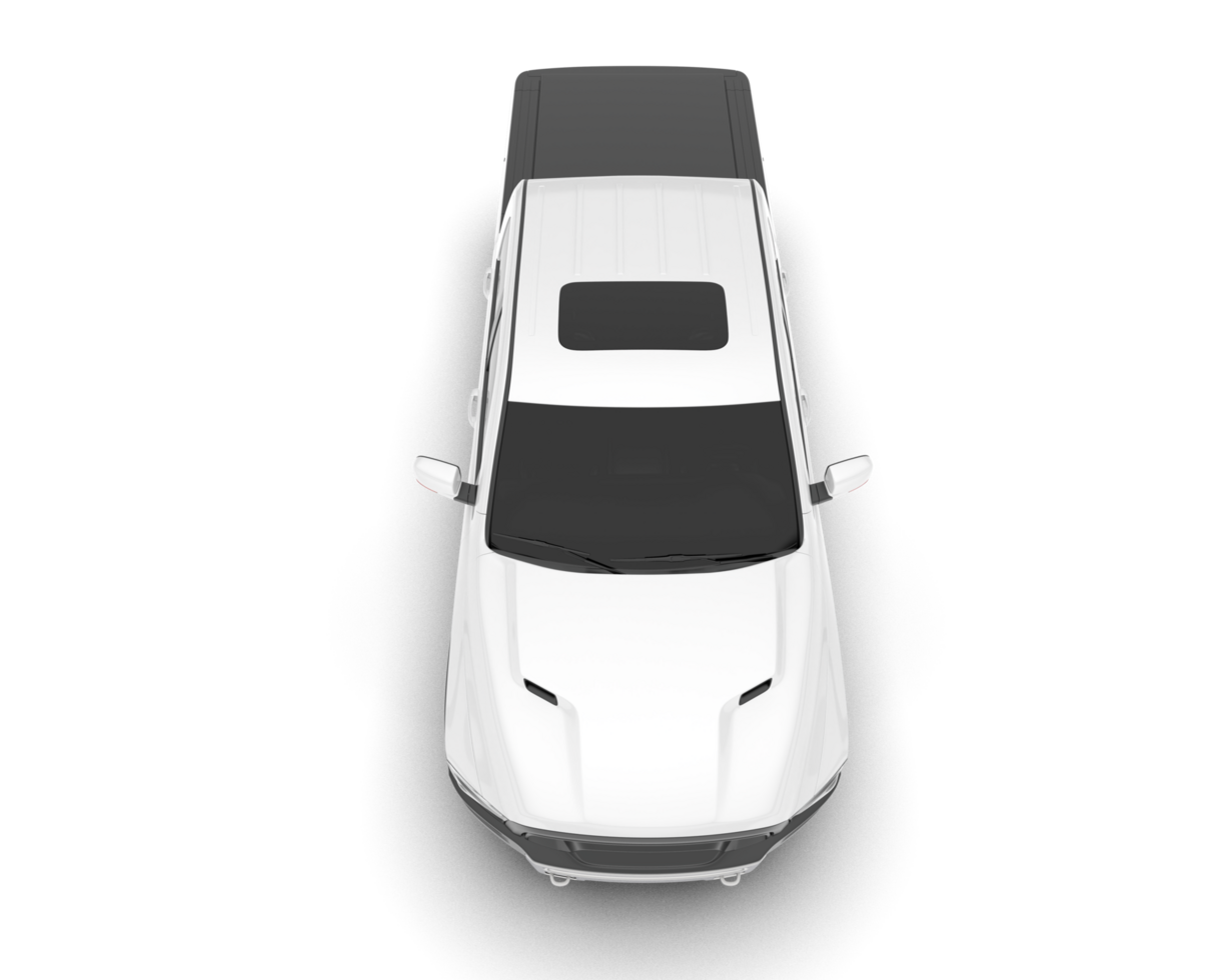 White pickup truck isolated on transparent background. 3d rendering - illustration png