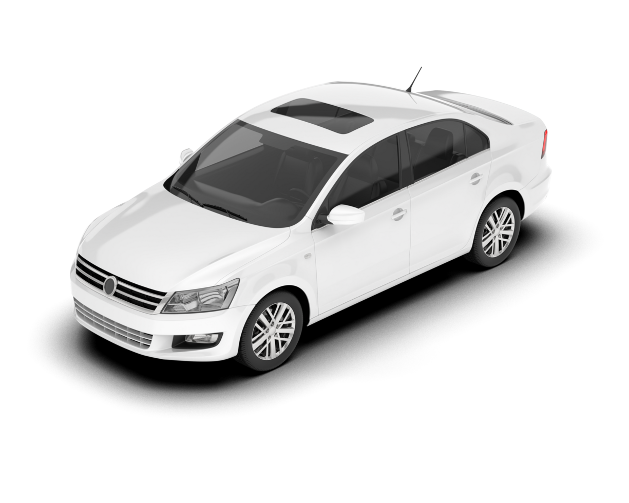 blanc ville voiture isolé sur transparent Contexte. 3d le rendu - illustration png