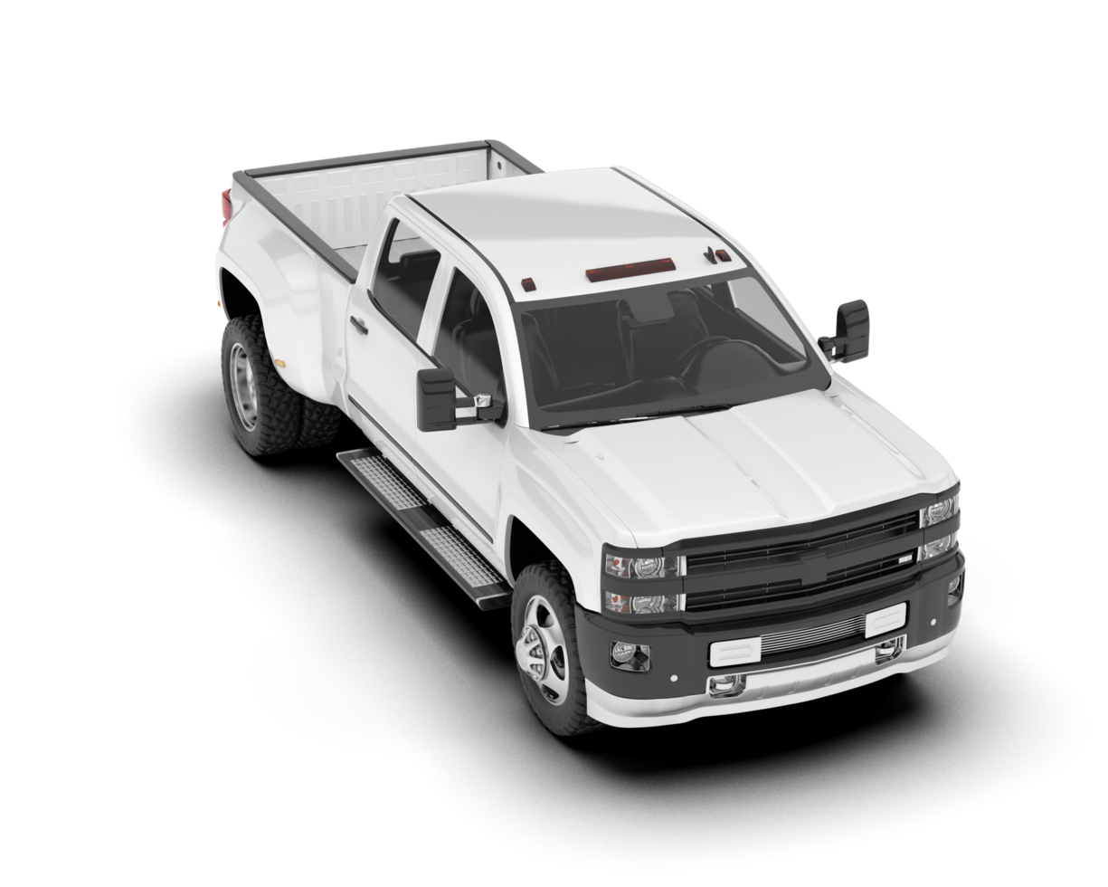 White pickup truck isolated on transparent background. 3d rendering - illustration png