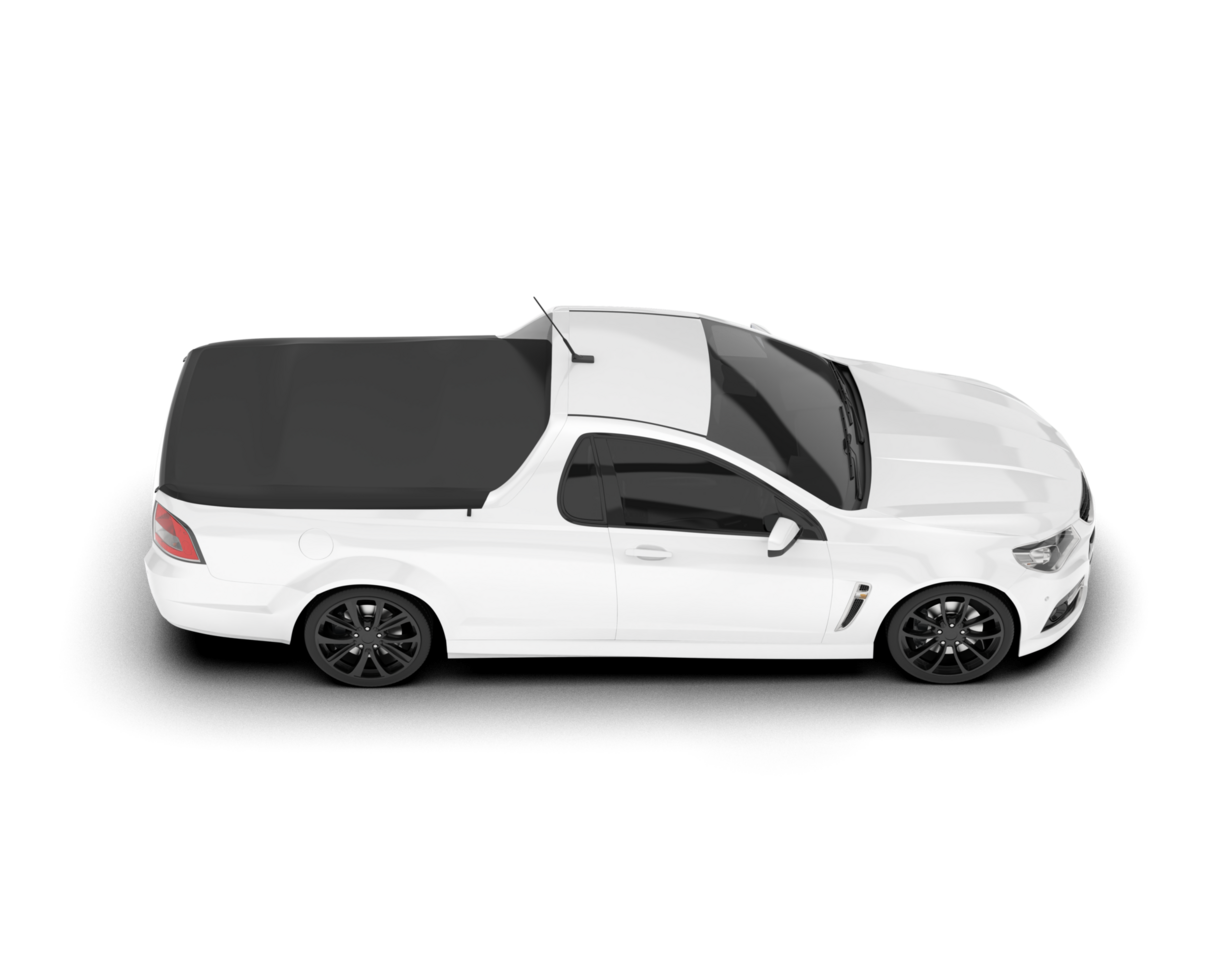 White city car isolated on transparent background. 3d rendering - illustration png