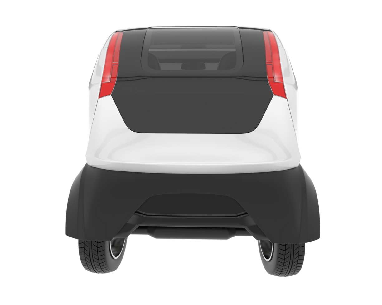 White city car isolated on transparent background. 3d rendering - illustration png
