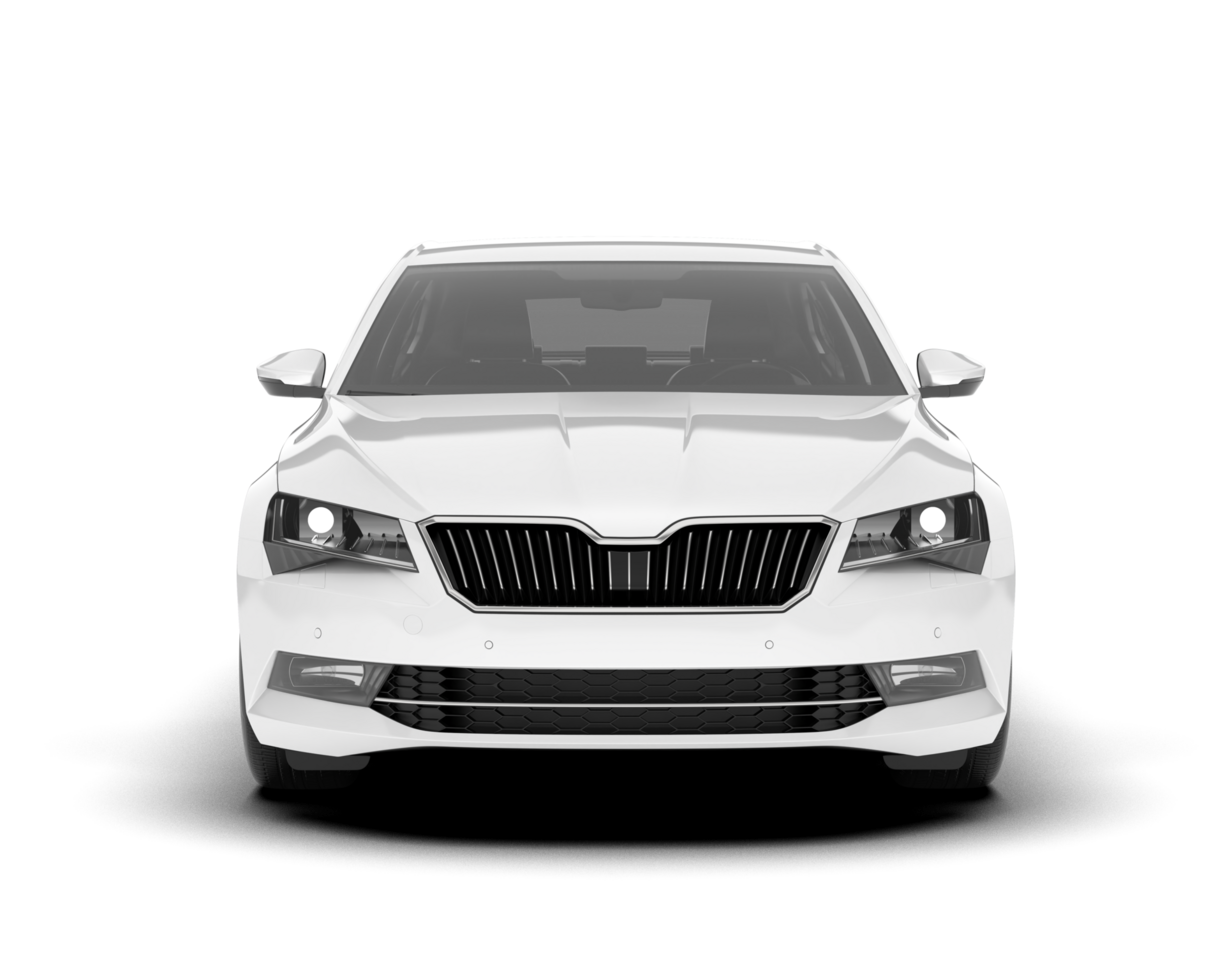 White modern car isolated on transparent background. 3d rendering - illustration png