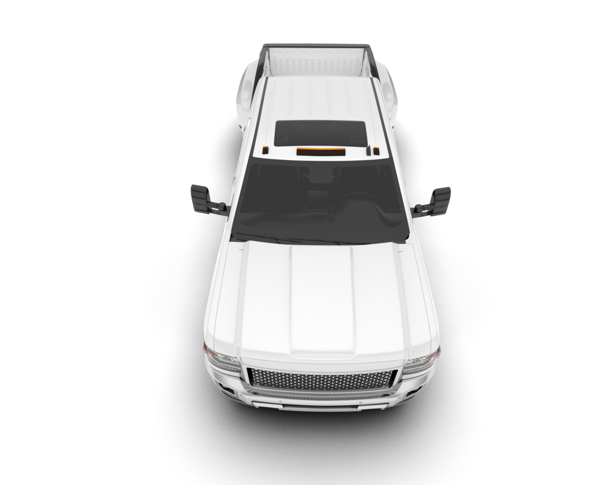 White pickup truck isolated on transparent background. 3d rendering - illustration png