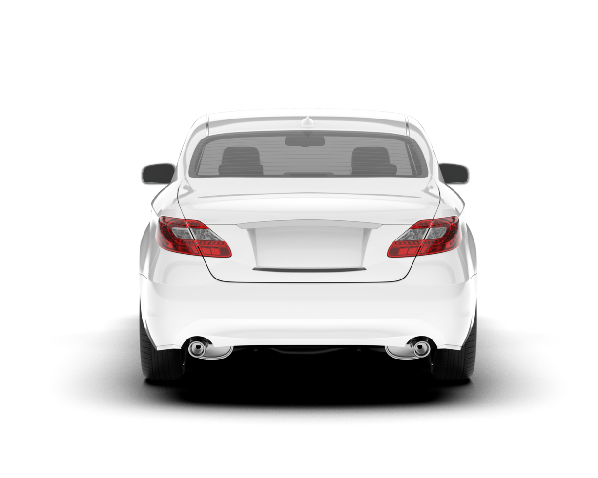 White city car isolated on transparent background. 3d rendering - illustration png