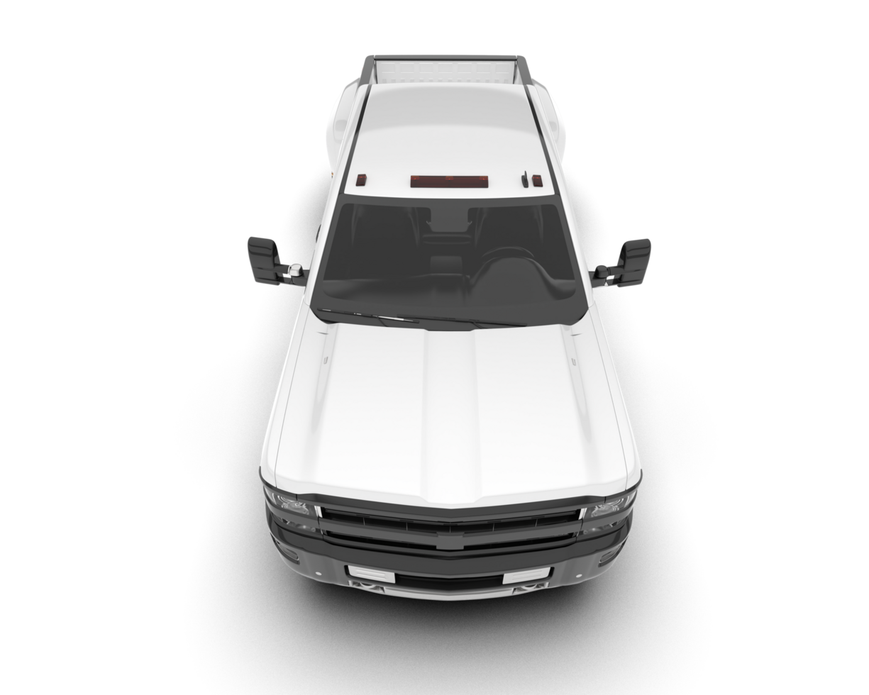 White pickup truck isolated on transparent background. 3d rendering - illustration png